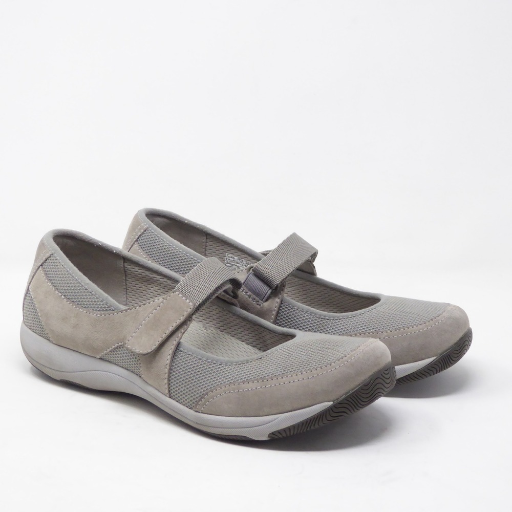 Dansko Hennie Womens Mary Jane Shoes Gray Leather Mesh Walking Flats 39 / 8.5 - Picture 2 of 10